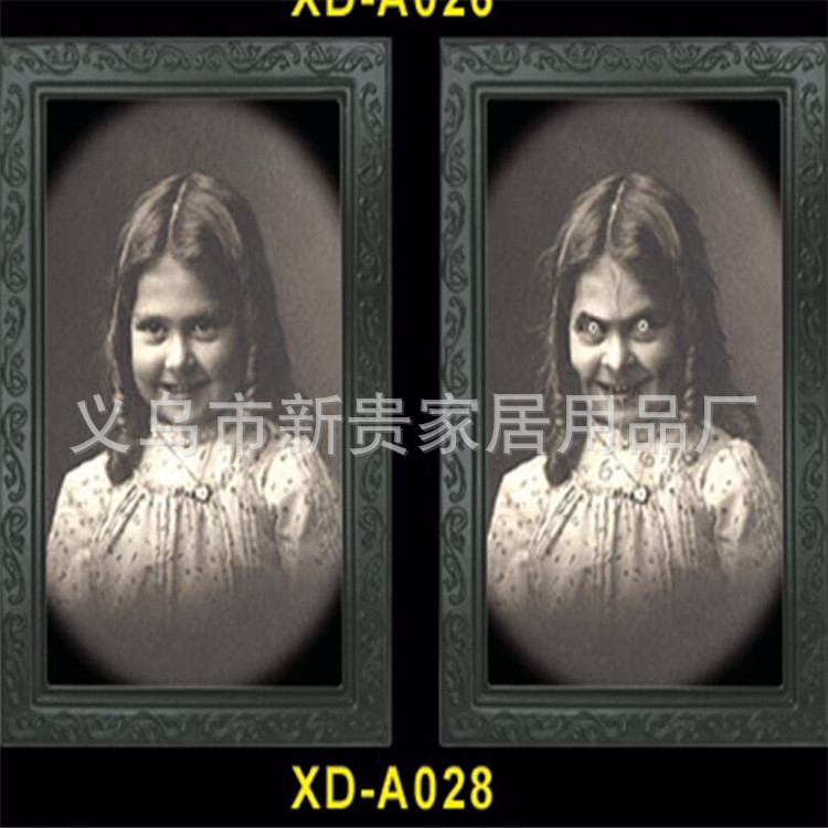 亚马逊ebay爆款万圣节3D人变脸面相片框舞台装饰道具恐怖整蛊跨境