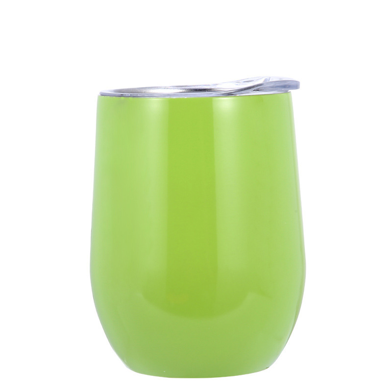 12oz鸡蛋杯真空U型swig蛋杯双层304不锈钢 蛋壳杯 红酒杯:绿色/12oz-350ml