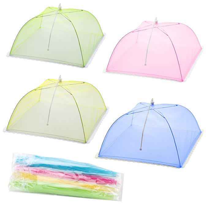 跨境欧美亚马逊家居爆款 4款颜色菜罩17寸食物罩防苍蝇方型菜罩子