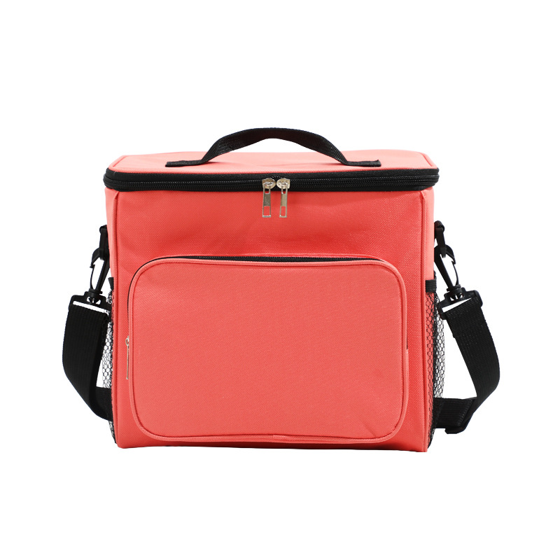 午餐包大容量冰包外出游玩保温包大号斜挎橘粉色
