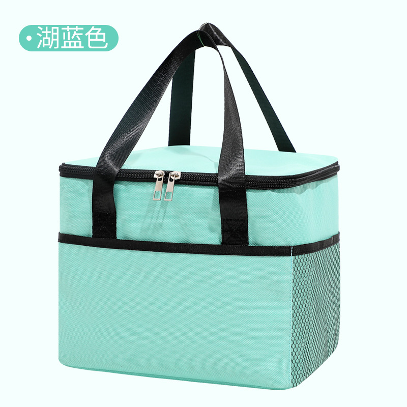 午餐包大容量冰包外出游玩保温包方形保温包湖蓝色