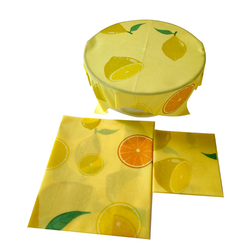 可自然降解有机棉蜂蜡保鲜布 现货蜂蜡保鲜膜:柠檬
