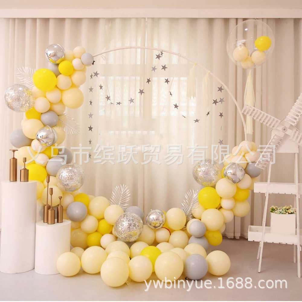 跨境爆款网红马卡龙气球链套餐生日布置气球派对用品装饰气球套装