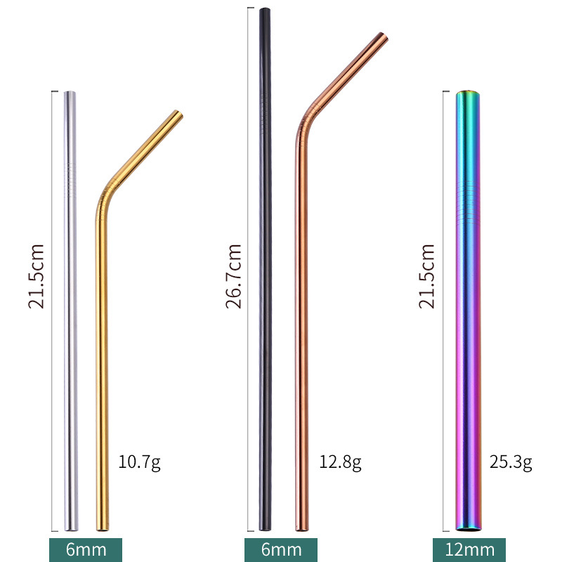 跨境货源规格304不锈钢吸管套装yeti杯镀钛金奶茶创意款爆款