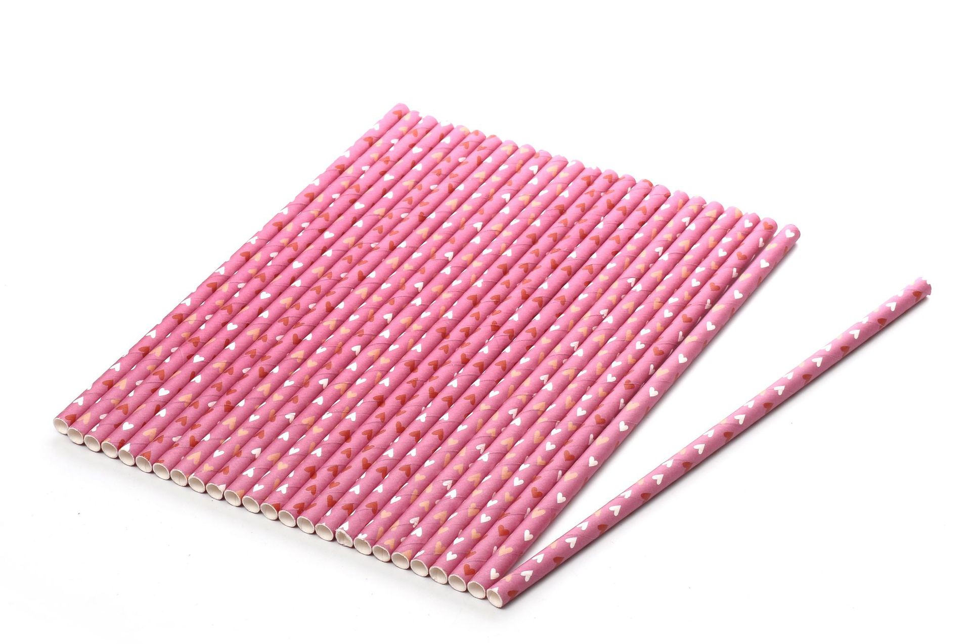 新品爆款环保可降解牛皮纸爱心纸吸管饮料吸管