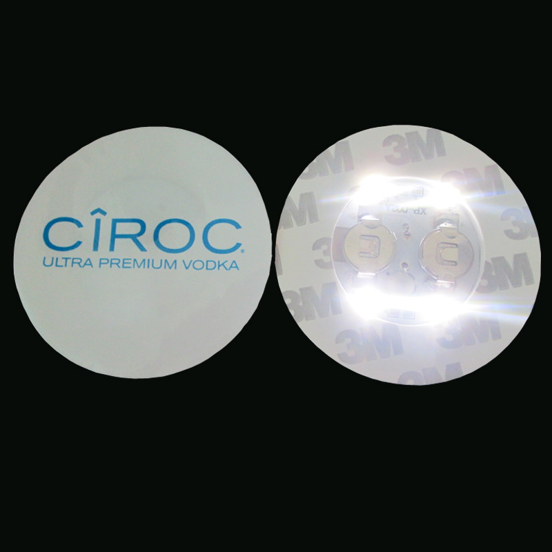 低价批发高亮发光杯贴led杯垫高脚杯发光杯贴亚马逊跨境瓶贴