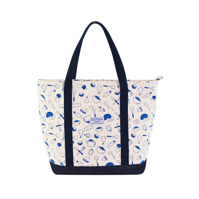 跨境亚马逊爆款保温袋 三层加厚珍珠棉保温包 10安胚布手提野餐包