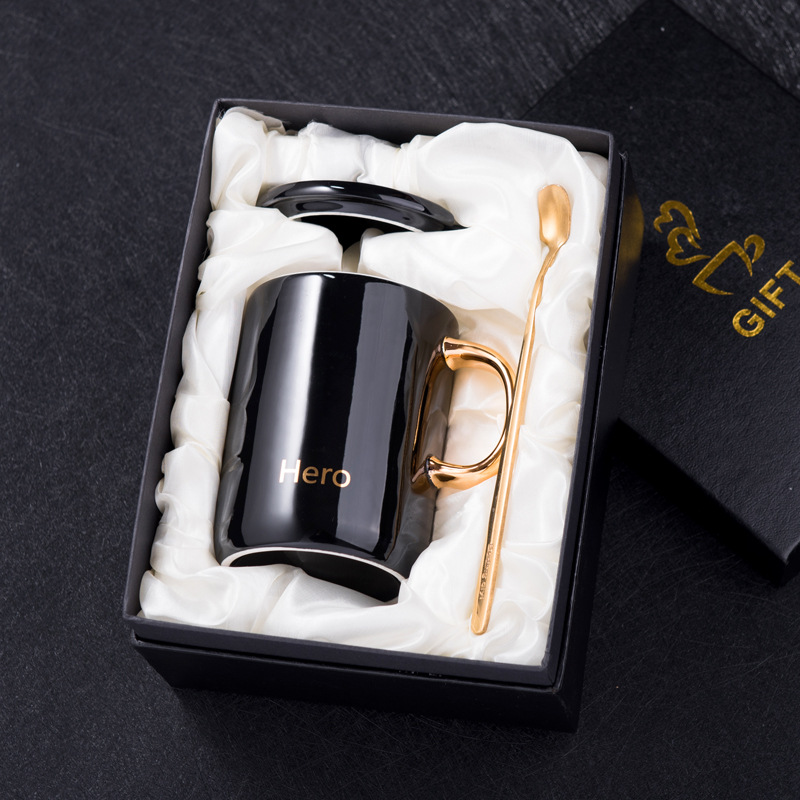 跨境爆款母亲节父亲节礼物陶瓷马克杯简约水杯MOMDAD杯子礼盒装