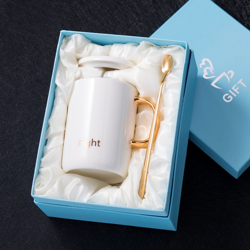 跨境爆款母亲节父亲节礼物陶瓷马克杯简约水杯MOMDAD杯子礼盒装