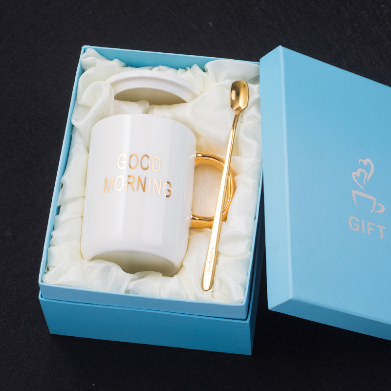 跨境爆款母亲节父亲节礼物陶瓷马克杯简约水杯MOMDAD杯子礼盒装