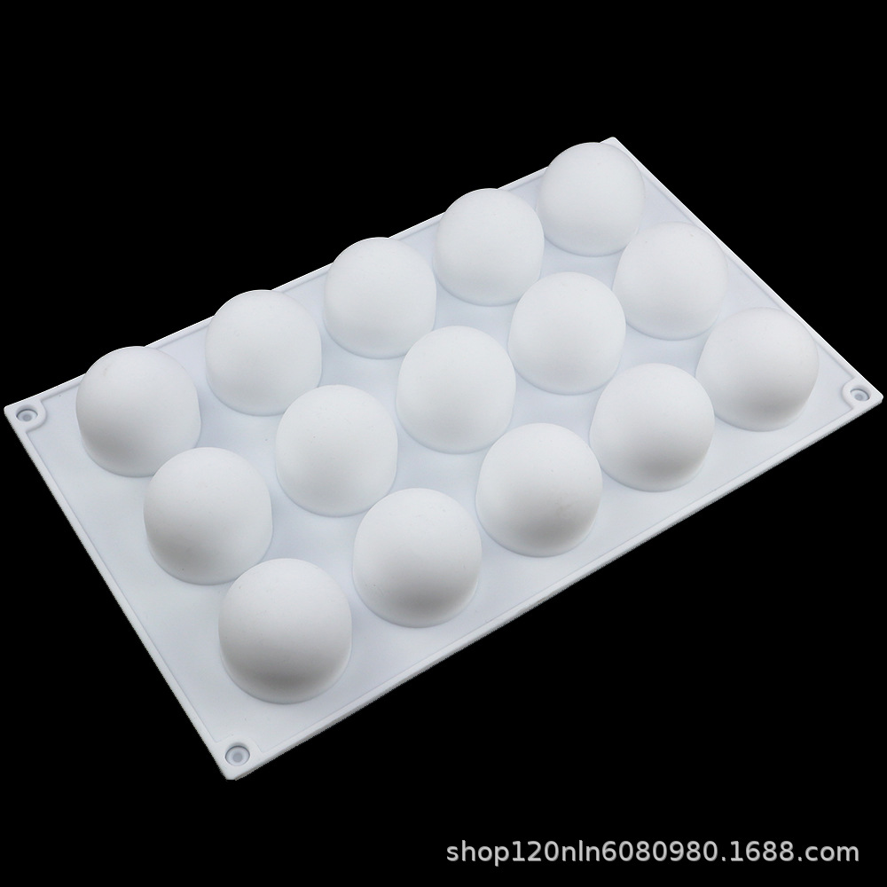 跨境爆款35连松露烘焙模具硅胶圆形酸奶山楂球巧克力内陷蛋糕磨具