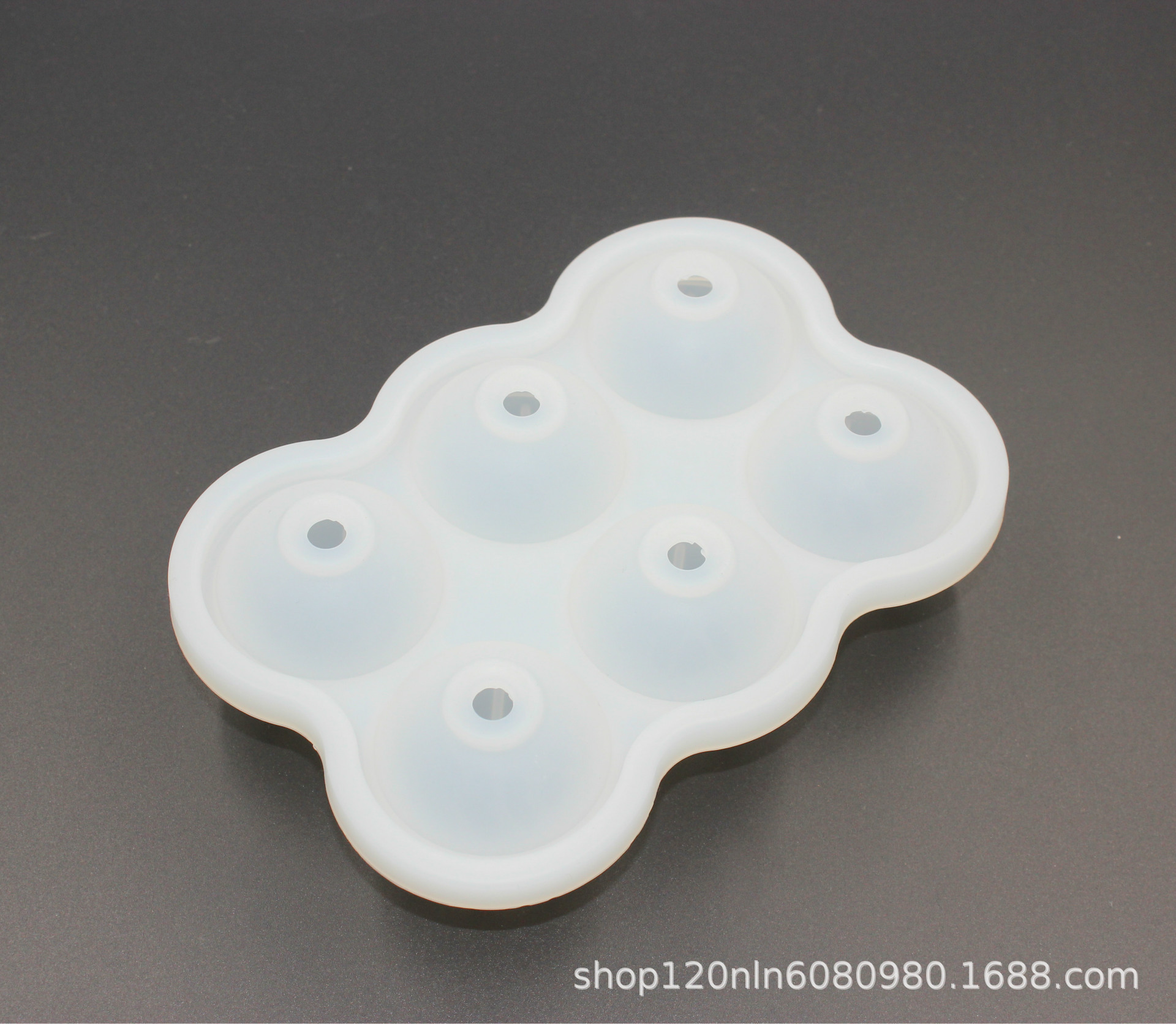 跨境爆款六连冰球模具 创意圆形冻冰块冰格硅胶6孔圆球烘焙制冰盒