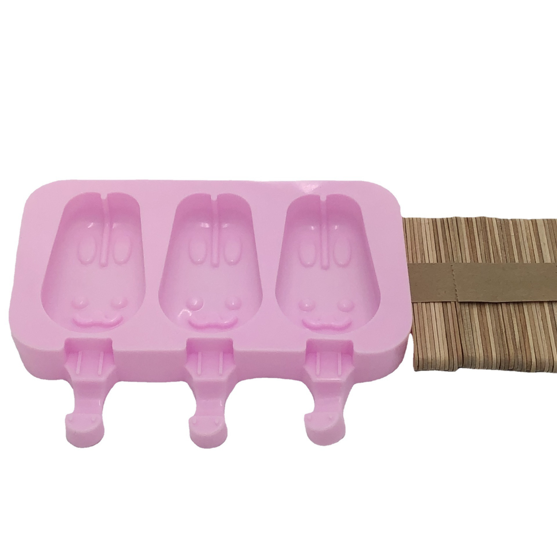 跨境硅胶冰格 兔子雪糕模具 diy雪糕模具 冰棒冰淇淋制冰器