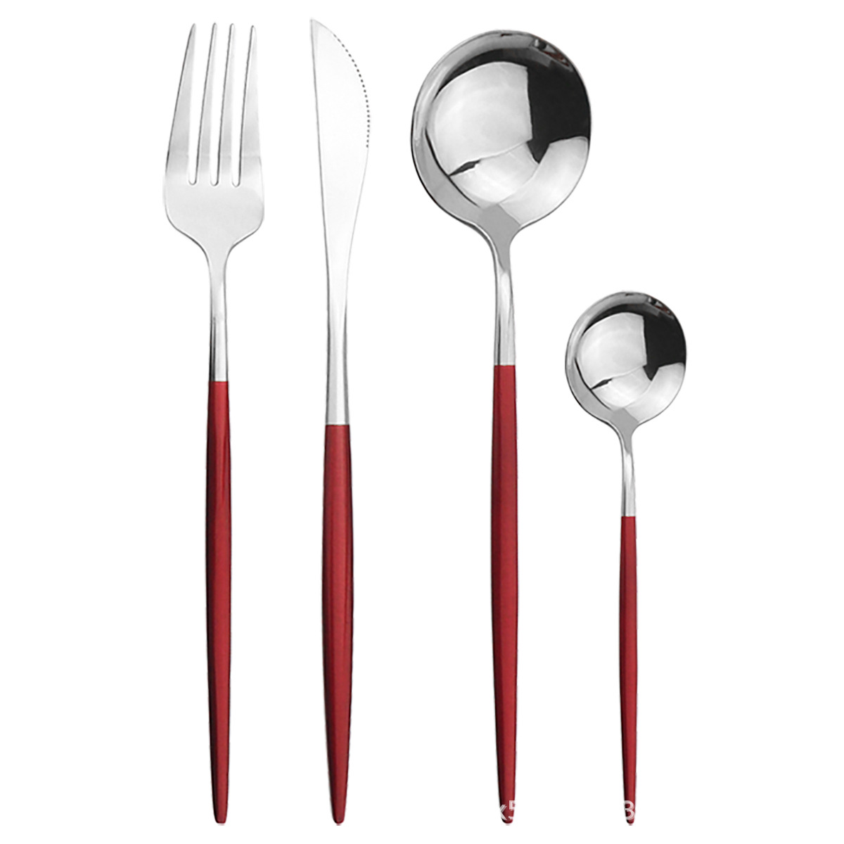 跨境不锈钢餐具16件套装 黑色礼盒刀叉勺餐具套装 亚马逊爆款餐具