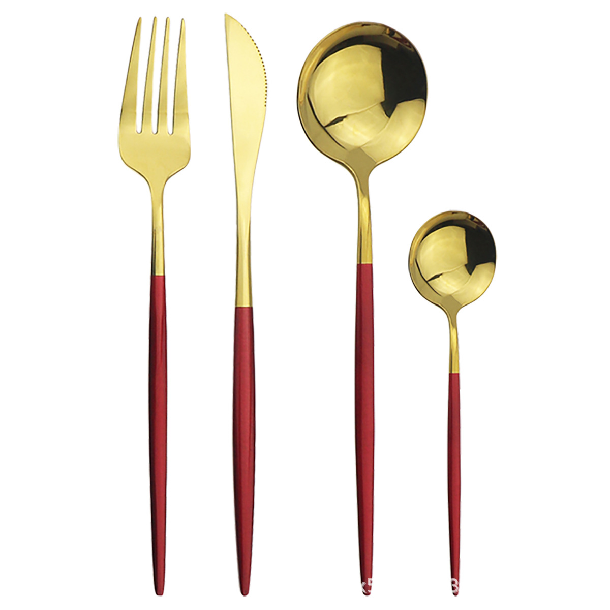 跨境不锈钢餐具16件套装 黑色礼盒刀叉勺餐具套装 亚马逊爆款餐具