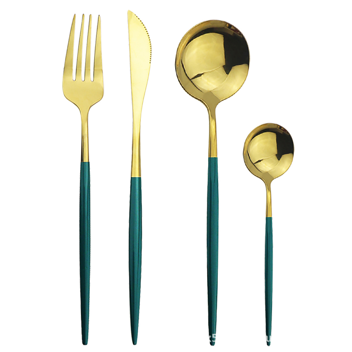 跨境不锈钢餐具16件套装 黑色礼盒刀叉勺餐具套装 亚马逊爆款餐具