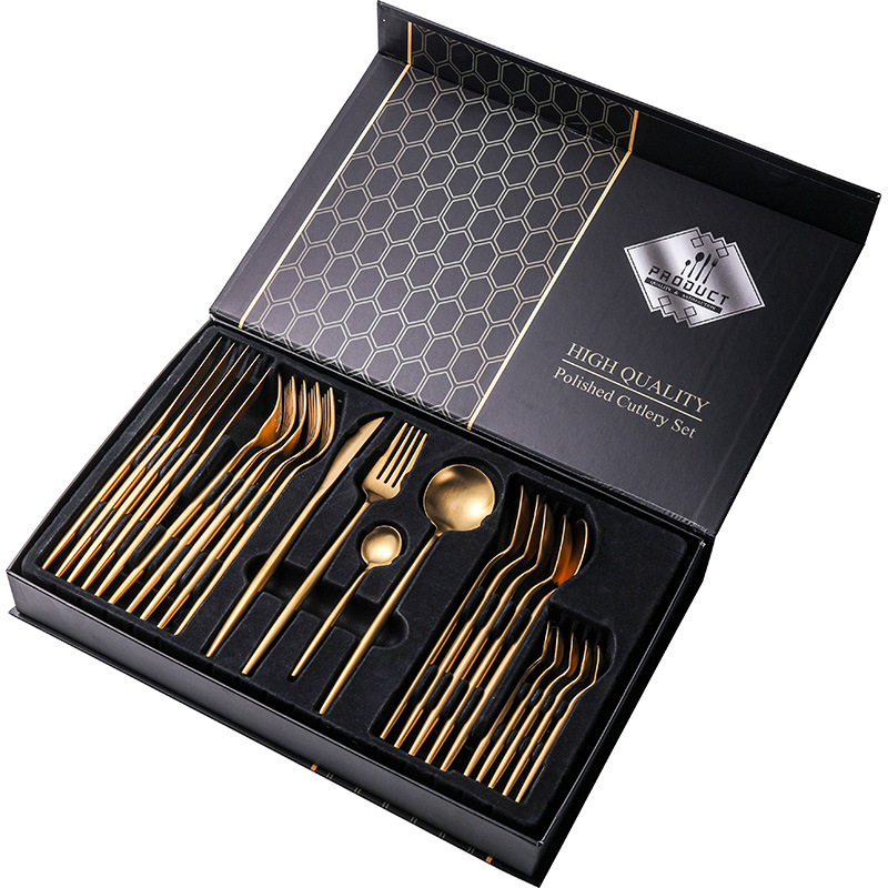 1010不锈钢餐具24件套葡萄牙四主件 刀叉勺跨境礼盒套装赠品 厂家