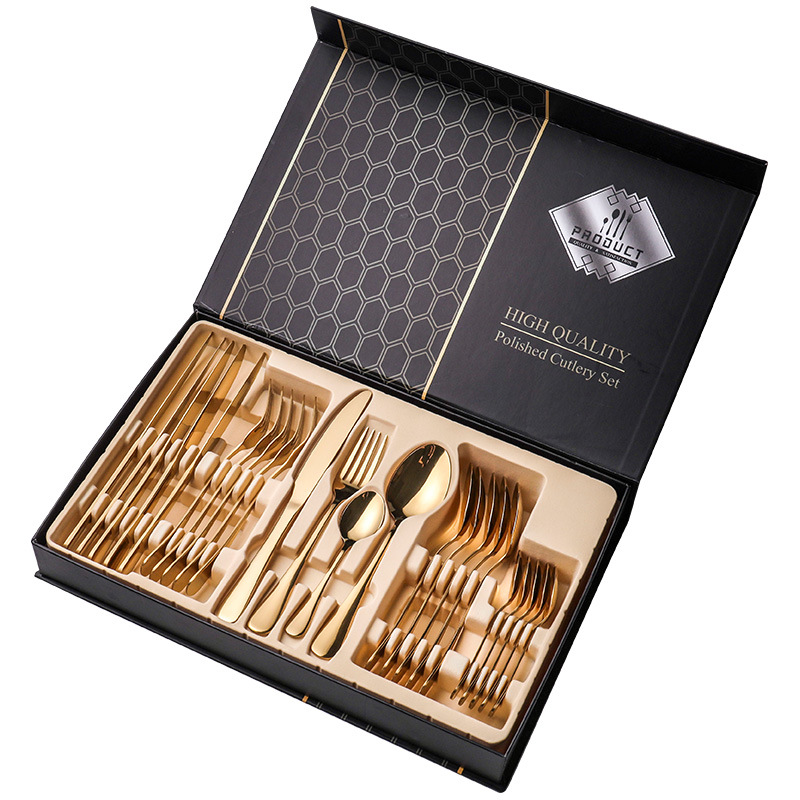 1010不锈钢餐具24件套葡萄牙四主件 刀叉勺跨境礼盒套装赠品 厂家