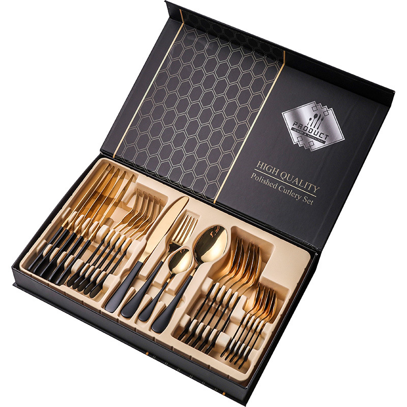 1010不锈钢餐具24件套葡萄牙四主件 刀叉勺跨境礼盒套装赠品 厂家