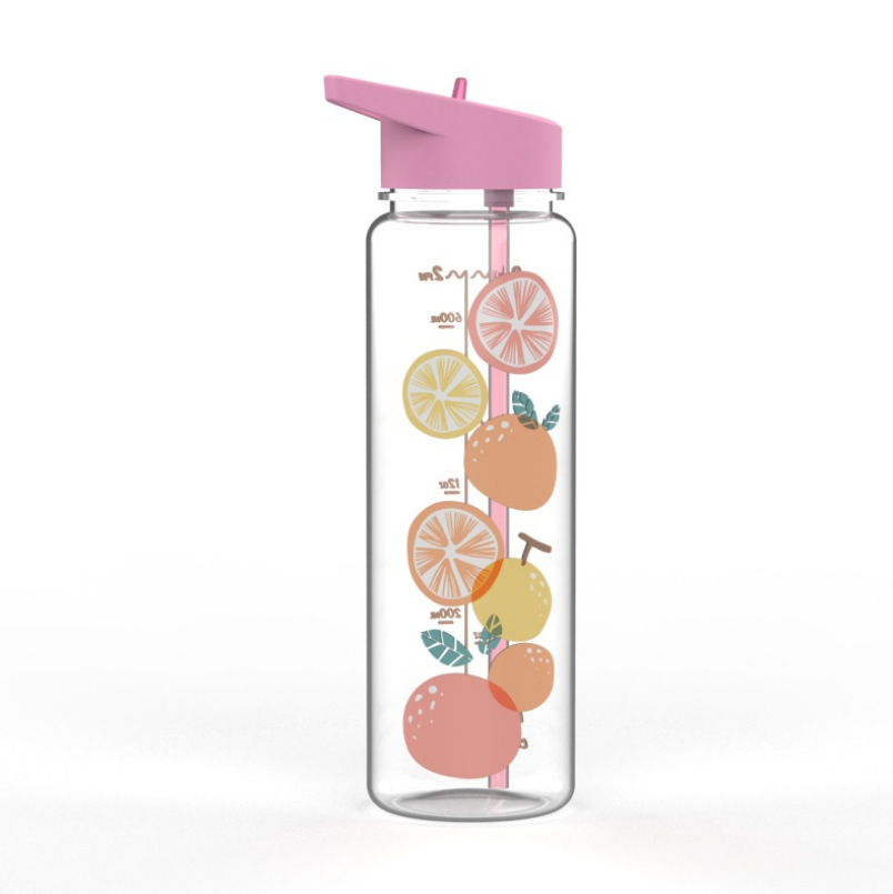 720ml跨境爆款运动吸管水杯独角兽火烈鸟小马杯户外水杯印刷现货