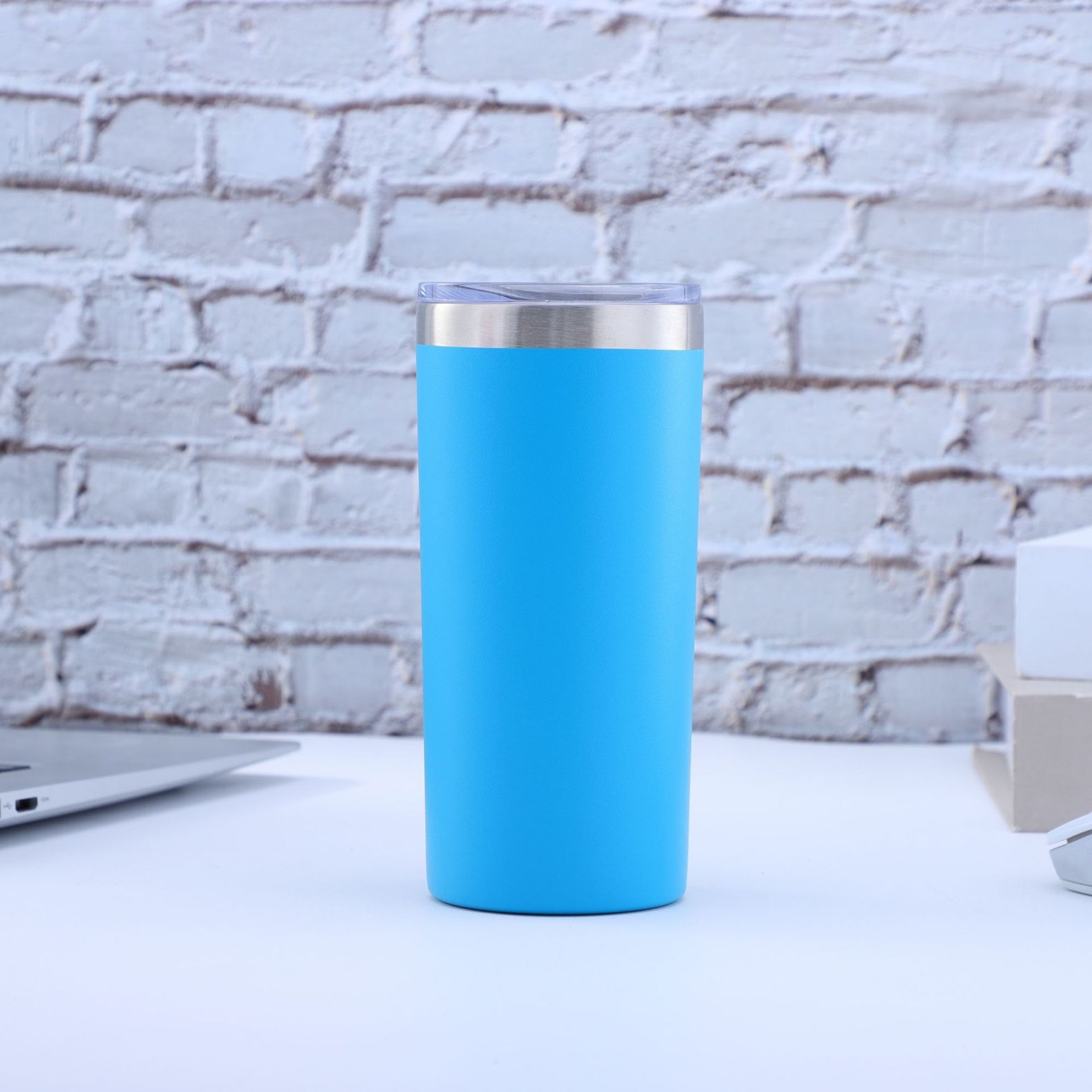 跨境爆款350ML不锈钢直身杯彩色喷塑真空保温杯子推拉盖子制作厂