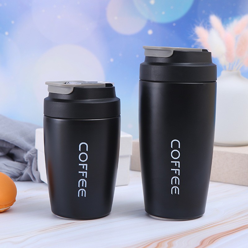 跨境爆款不锈钢保温杯 双饮杯 吸管杯 男女便携办公咖啡杯水杯批