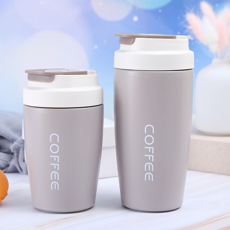 跨境爆款不锈钢保温杯 双饮杯 吸管杯 男女便携办公咖啡杯水杯批