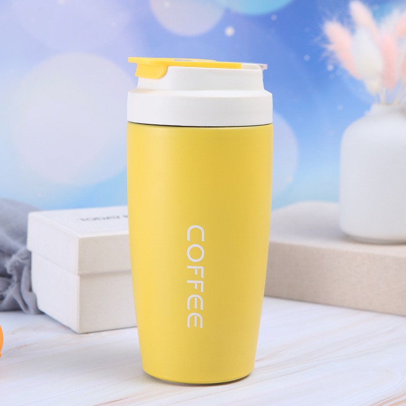 跨境爆款不锈钢保温杯 双饮杯 吸管杯 男女便携办公咖啡杯水杯批