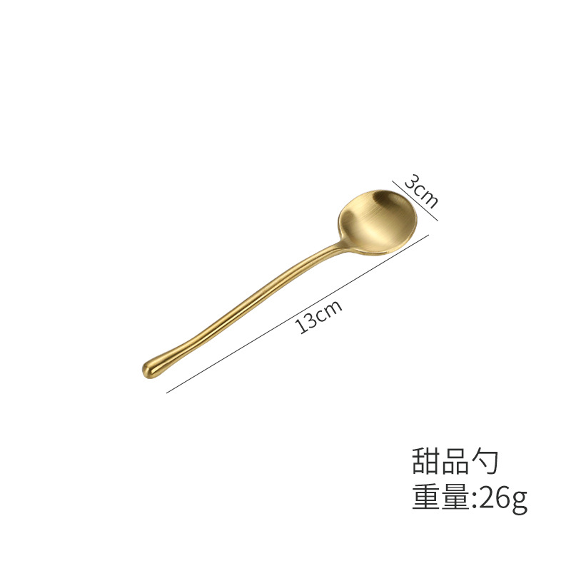 304不锈钢刀叉套装 跨境爆款餐具四件套 酒店西餐镀金复古西餐具