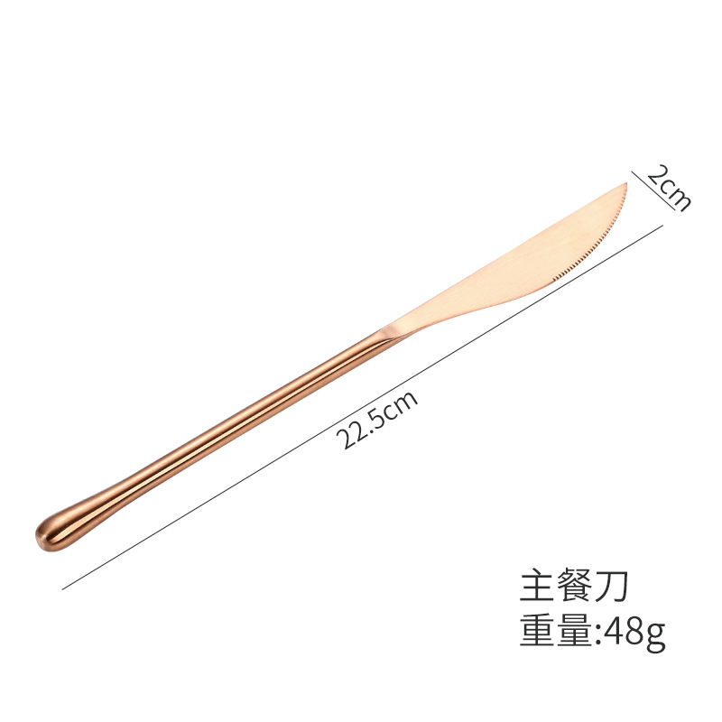 304不锈钢刀叉套装 跨境爆款餐具四件套 酒店西餐镀金复古西餐具