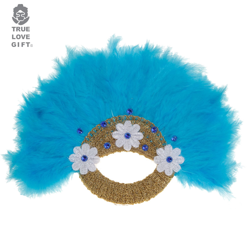 跨境羽毛扇子礼品伴手礼舞台道具热卖羽毛扇子手工厂家新款爆款