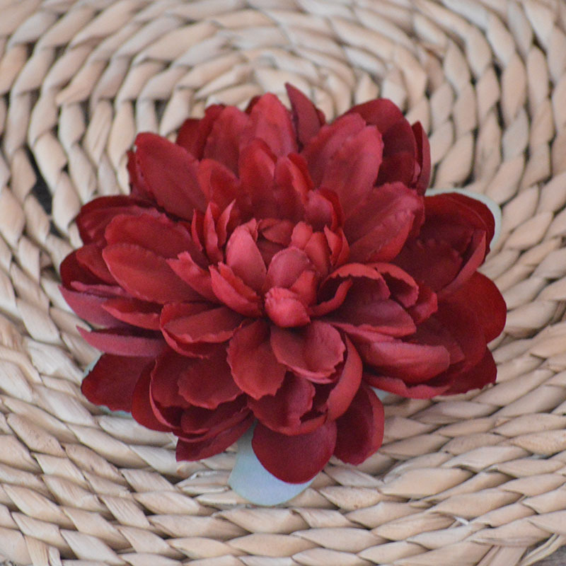 仿真花12色大丽花头大丽菊花环发饰配花婚庆花墙跨境外贸爆款花朵