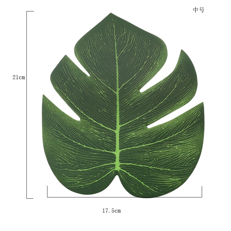 跨境亚马逊爆款 仿真无骨龟背叶 假叶子 夏威夷派对餐桌装饰用品