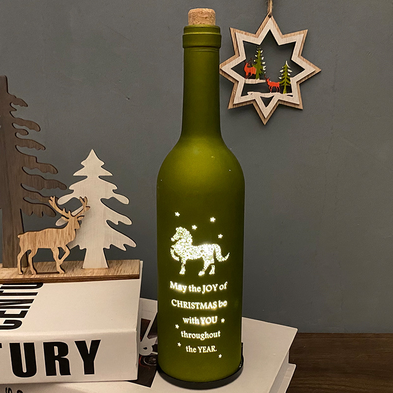 跨境爆款节日用品led圣诞 酒瓶灯家庭酒吧装饰圣诞工艺品创意布置