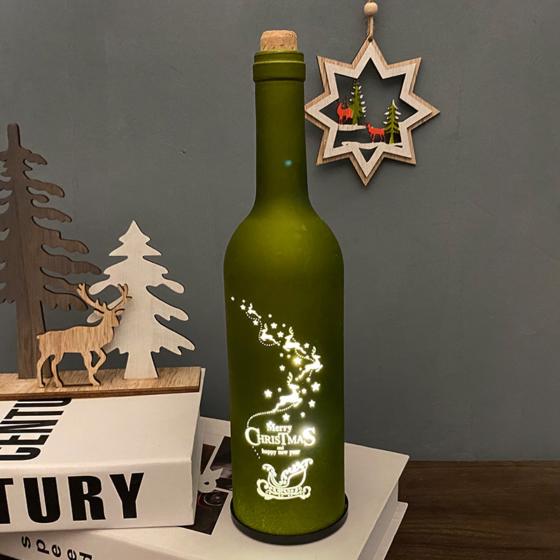 跨境爆款节日用品led圣诞 酒瓶灯家庭酒吧装饰圣诞工艺品创意布置