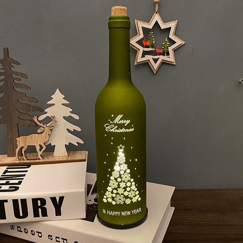 跨境爆款节日用品led圣诞 酒瓶灯家庭酒吧装饰圣诞工艺品创意布置