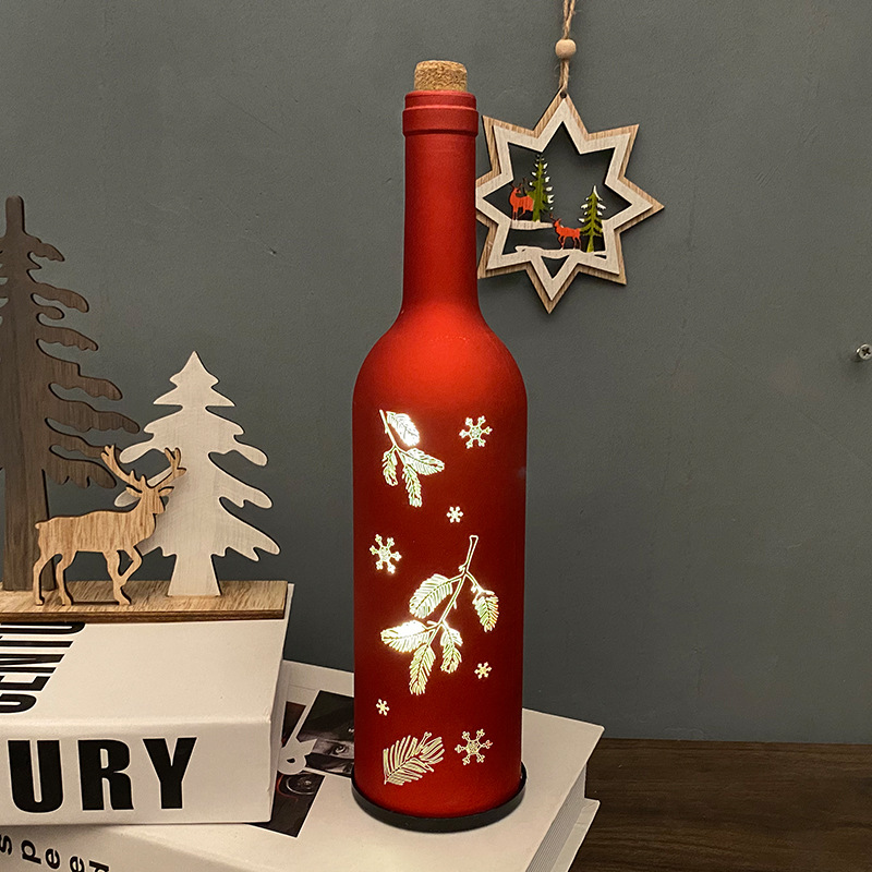跨境爆款节日用品led圣诞 酒瓶灯家庭酒吧装饰圣诞工艺品创意布置