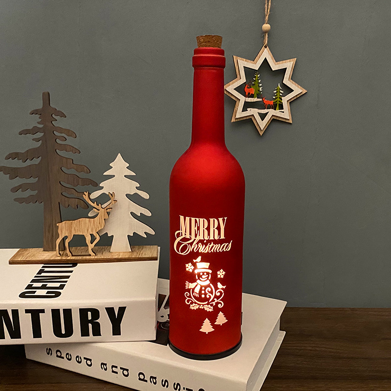 跨境爆款节日用品led圣诞 酒瓶灯家庭酒吧装饰圣诞工艺品创意布置
