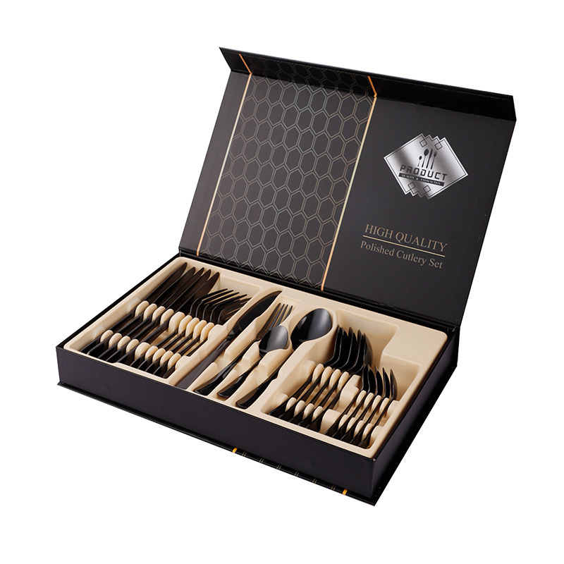 跨境不锈钢餐具24件套1010四主件亚马逊爆款产品刀叉勺礼品盒套装