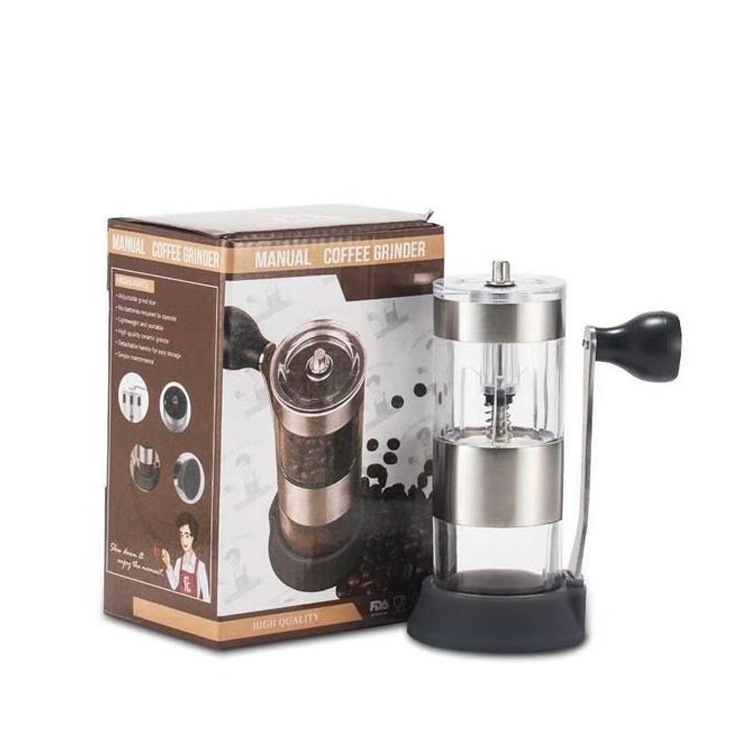 亚马逊跨境批发家用便携手摇咖啡机陶瓷研磨不锈钢爆款手摇磨豆机