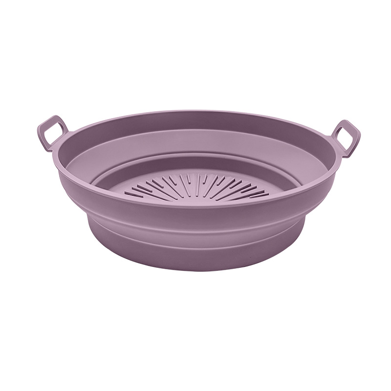 跨境爆款 Air Fryer Silicone Pot 不粘锅易清洗空气炸锅硅胶烤盘