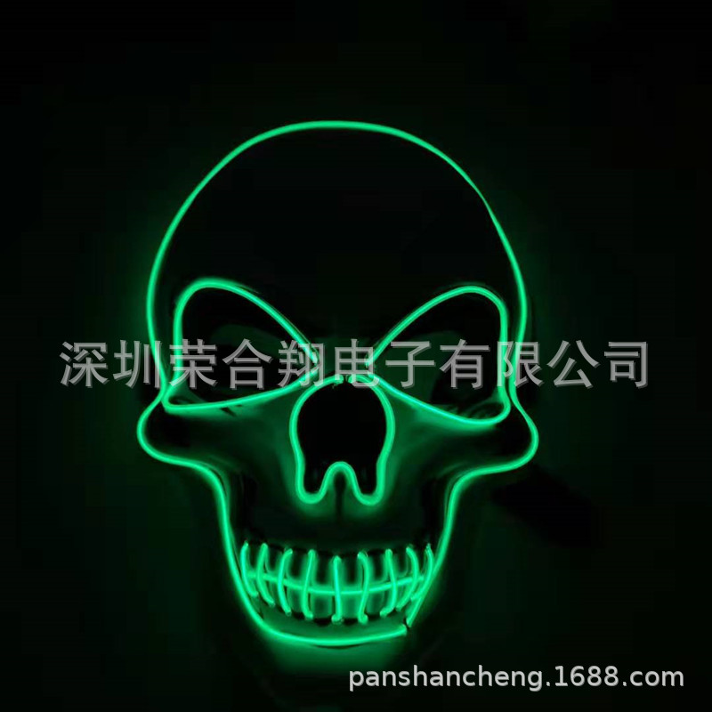 万圣节发光面具派对玩具V字仇杀鬼步舞led冷光面具批发复活节道具