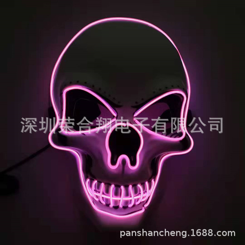 万圣节发光面具派对玩具V字仇杀鬼步舞led冷光面具批发复活节道具