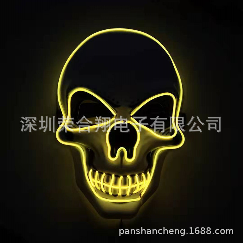 万圣节发光面具派对玩具V字仇杀鬼步舞led冷光面具批发复活节道具