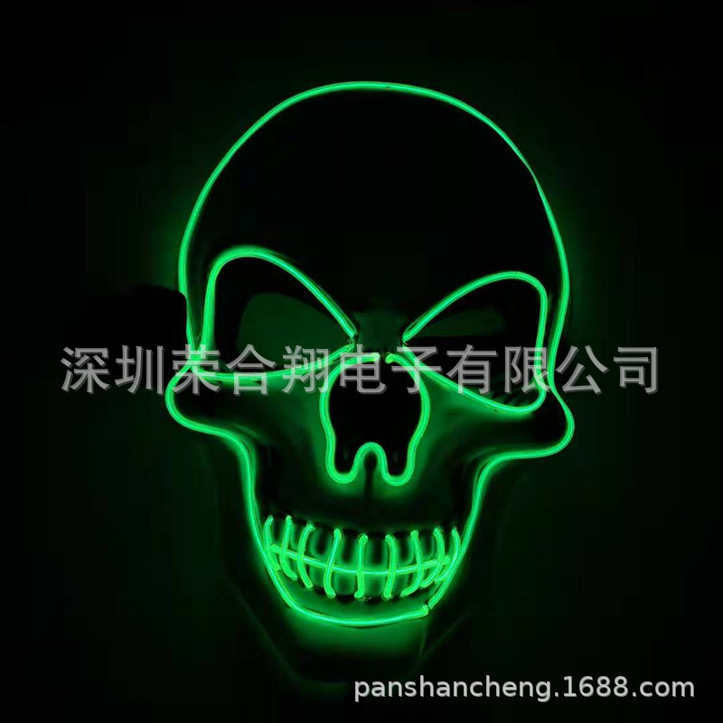 万圣节发光面具派对玩具V字仇杀鬼步舞led冷光面具批发复活节道具