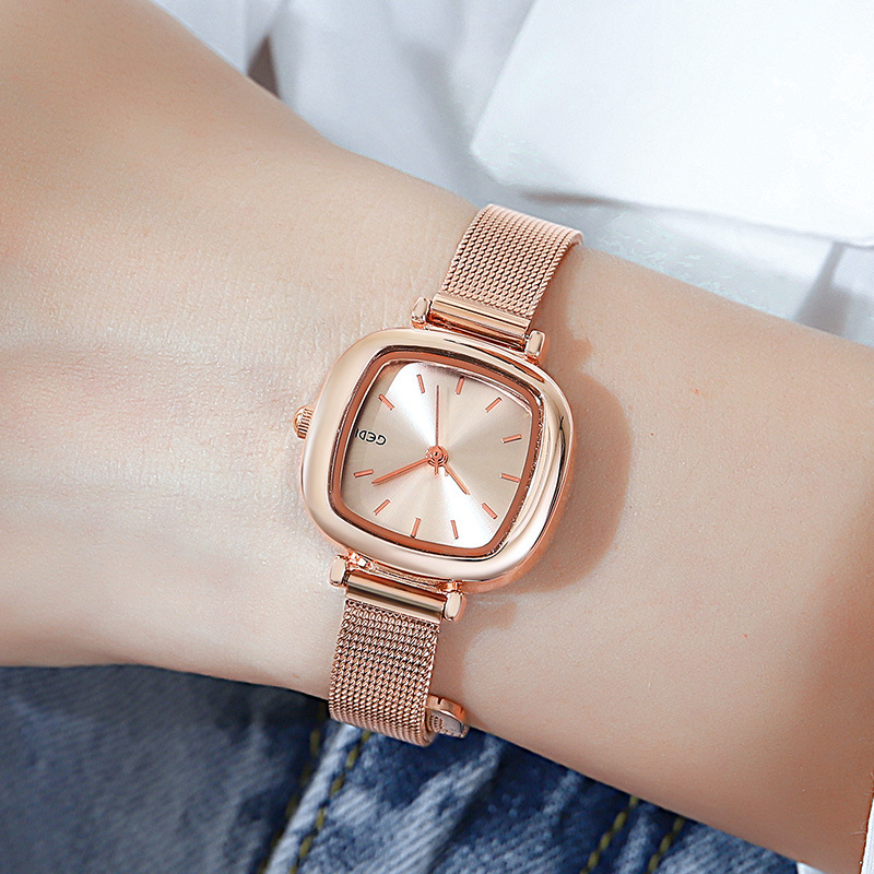 GEDI跨境爆款网带女士手表韩版时尚潮流休闲方形气质石英防水手表