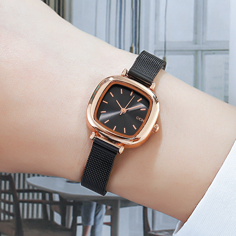 GEDI跨境爆款网带女士手表韩版时尚潮流休闲方形气质石英防水手表