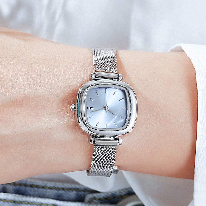 GEDI跨境爆款网带女士手表韩版时尚潮流休闲方形气质石英防水手表
