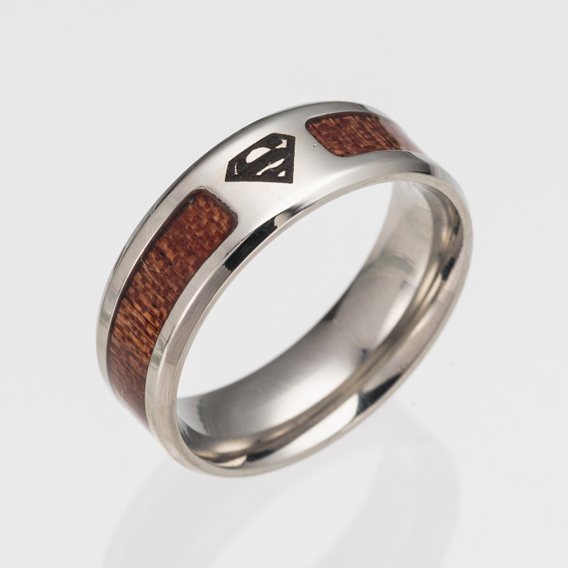 跨境戒指 wish热卖爆款首饰 半圈相思木纹戒指义乌工厂饰品批发