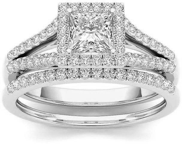 三杰 跨境热卖爆款方钻黄金戒指 镀金镶嵌锆石戒指欧美女士饰品